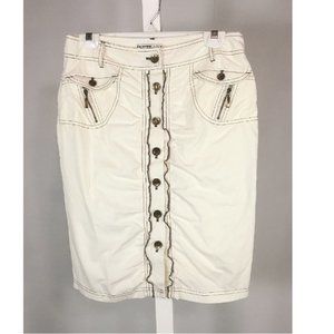 Svetlana Ruffled Button Front Pencil Skirt